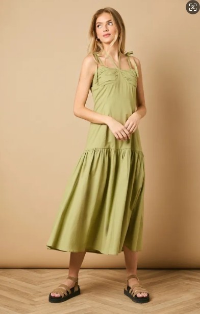 Camisole Open back Sleeveless Halterneck design Delicate Elegance Woman's Midi Dress