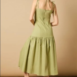 Camisole Open back Sleeveless Halterneck design Delicate Elegance Woman's Midi Dress