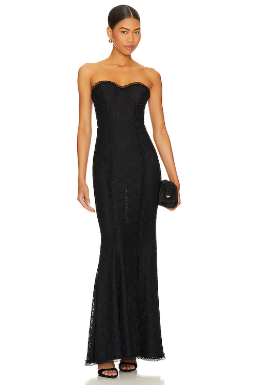 Off shoulder Lace trims Feminine Open back Slim Woman's Chic Dress