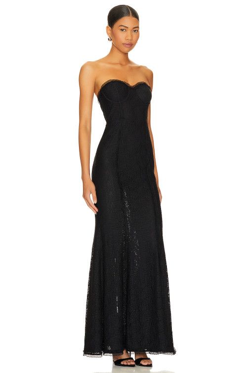 Off shoulder Lace trims Feminine Open back Slim Woman's Chic Dress