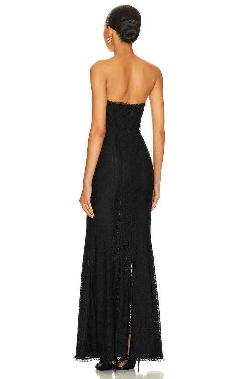 Off shoulder Lace trims Feminine Open back Slim Woman's Chic Dress