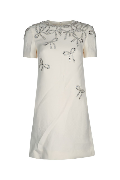 Exquisite Elegance Round neckline Sparkly High end Glamorous Delicate Woman's Mini Dress