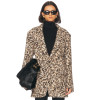 Textured Leopard print Plush Eye catching Chic Elegant Hot sale Fashion Woman's Coats