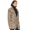 Textured Leopard print Plush Eye catching Chic Elegant Hot sale Fashion Woman's Coats
