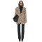 Textured Leopard print Plush Eye catching Chic Elegant Hot sale Fashion Woman's Coats