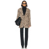Textured Leopard print Plush Eye catching Chic Elegant Hot sale Fashion Woman's Coats