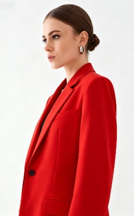 Vibrant Formal Office style V neckline Lapel collar Tailored fit Woman's Fashion Blazer