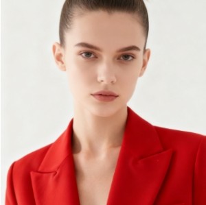 Vibrant Formal Office style V neckline Lapel collar Tailored fit Woman's Fashion Blazer