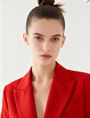 Vibrant Formal Office style V neckline Lapel collar Tailored fit Woman's Fashion Blazer