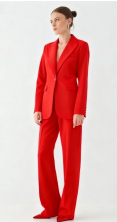 Vibrant Formal Office style V neckline Lapel collar Tailored fit Woman's Fashion Blazer
