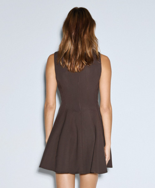 Elegance Delicate Feminine Sleek Flattering Sleeveless Polished Chic Woman's Mini Dress