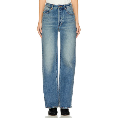 High waisted Stylish Classic Relaxed Wide leg Vintage inspired Woman's Denim Pants