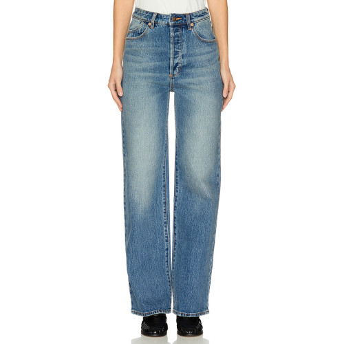 High waisted Stylish Classic Relaxed Wide leg Vintage inspired Woman's Denim Pants