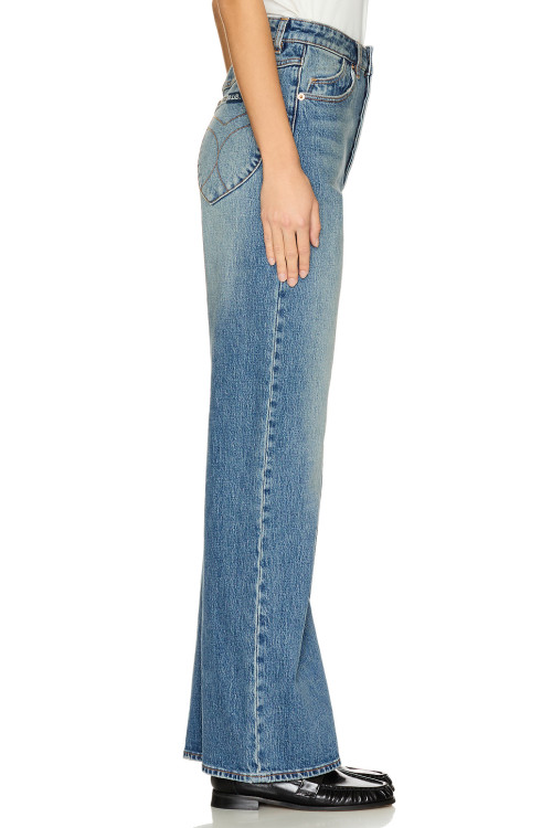 High waisted Stylish Classic Relaxed Wide leg Vintage inspired Woman's Denim Pants