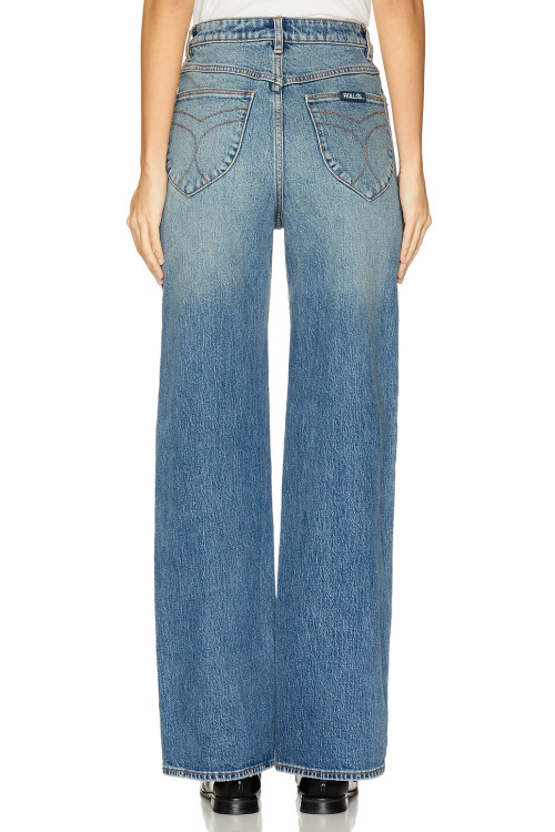 High waisted Stylish Classic Relaxed Wide leg Vintage inspired Woman's Denim Pants