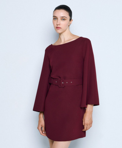 Beautiful High quality Elegant High quality V back Long sleeves Woman's Mini Dress