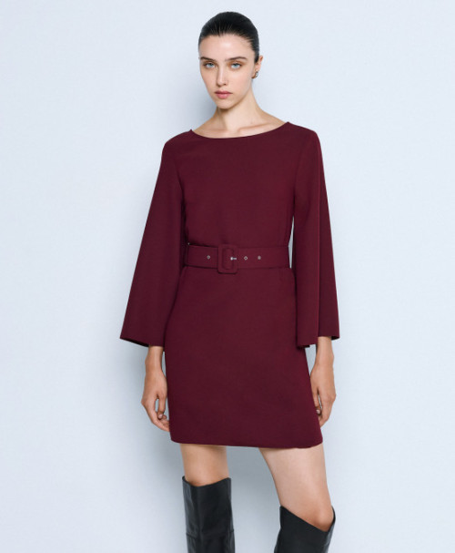 Beautiful High quality Elegant High quality V back Long sleeves Woman's Mini Dress