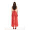 Polka dotted Alluring Elegant Sheer Halter V neckline Retro chic Woman's Long Dress