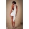 Halter neckline Open back Sleeveless Luxurious Textured Timeless Woman's Mini Dress