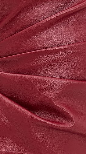 One shoulder Open back Leather Ruffled hem Feminine Minimalist Woman's Mini Dress