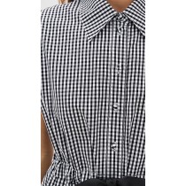 Checkered Sleeveless Casual Elegance 2025 New fashion Bow tie Woman's Classical Shirt Dress