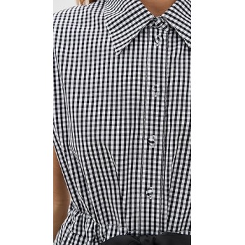 Checkered Sleeveless Casual Elegance 2025 New fashion Bow tie Woman's Classical Shirt Dress