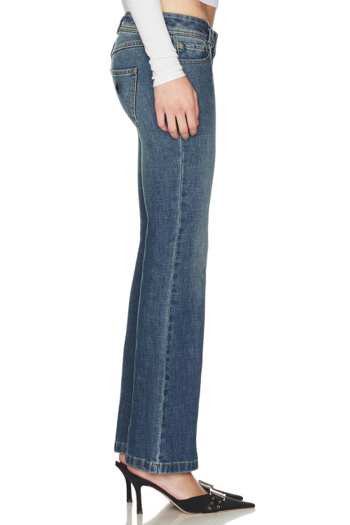Slim Smooth Stretchy Edgy Bohemian Minimalist Flared Vibrant Woman's Denim Pants
