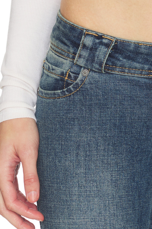 Slim Smooth Stretchy Edgy Bohemian Minimalist Flared Vibrant Woman's Denim Pants