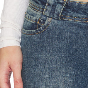 Slim Smooth Stretchy Edgy Bohemian Minimalist Flared Vibrant Woman's Denim Pants