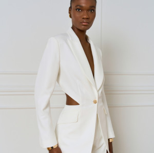 Deep V neckline Back cut out High quality  Formal Woman's Notched lapel collar Blazer