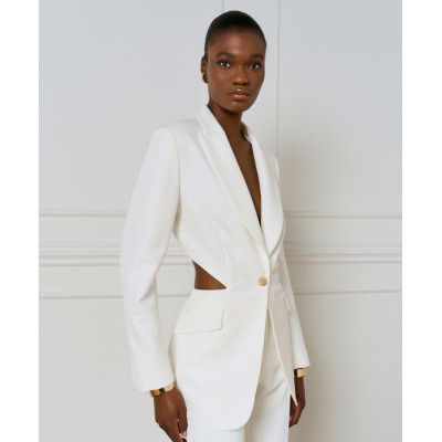 Deep V neckline Back cut out High quality  Formal Woman's Notched lapel collar Blazer