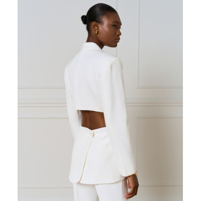 Deep V neckline Back cut out High quality Formal Woman's Notched lapel collar Blazer