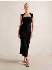 Fitted silhouette Square neckline Sleeveless Hot sale High quality Woman's Maxi Dress