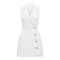 Feminine Sexy Deep V neckline Sleeveless Elegance Woman's Fashionable Shirt Dress