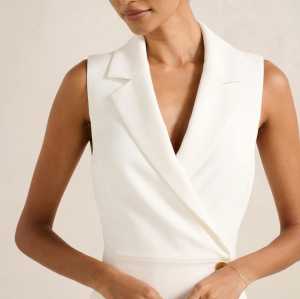 Feminine Sexy Deep V neckline Sleeveless Elegance Woman's Fashionable Shirt Dress
