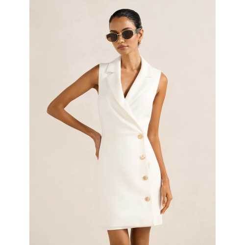 Feminine Sexy Deep V neckline Sleeveless Elegance Woman's Fashionable Shirt Dress