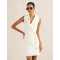 Feminine Sexy Deep V neckline Sleeveless Elegance Woman's Fashionable Shirt Dress