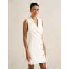 Feminine Sexy Deep V neckline Sleeveless Elegance Woman's Fashionable Shirt Dress