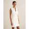Feminine Sexy Deep V neckline Sleeveless Elegance Woman's Fashionable Shirt Dress