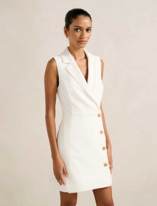 Feminine Sexy Deep V neckline Sleeveless Elegance Woman's Fashionable Shirt Dress