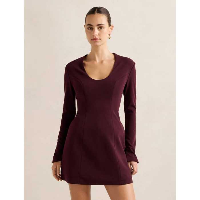 Stylish Modern Figure flattering Sleek Refined Elegant Form fitting Woman's Mini Dress