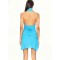 Halter Deep V neckline Open back Sleeveless Party Bodycon Slim Woman's Mini Dress