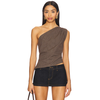 Playful Fashion forward Timeless Elegance Sleeveless Woman's One shoulder Blouses