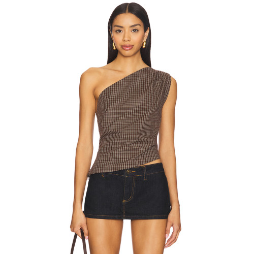 Playful Fashion forward Timeless Elegance Sleeveless Woman's One shoulder Blouses