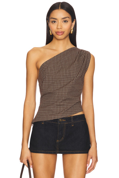 Playful Fashion forward Timeless Elegance Sleeveless Woman's One shoulder Blouses