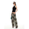 Leopard pattern Low rise Customized Minimalist High fashion Fluid Woman's Vintage Pants