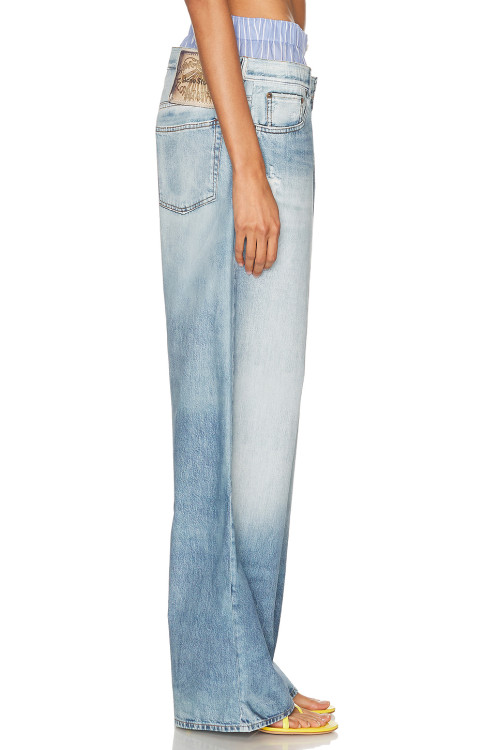 Elastic waistband Elegance Casual Unique Relaxed Fashion forward Woman's Denim Pants