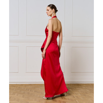 Feminine Sophisticated Lustrous Glamorous Floor length Flattering Woman's Midi Dress