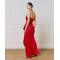 Feminine Sophisticated Lustrous Glamorous Floor length Flattering Woman's Midi Dress