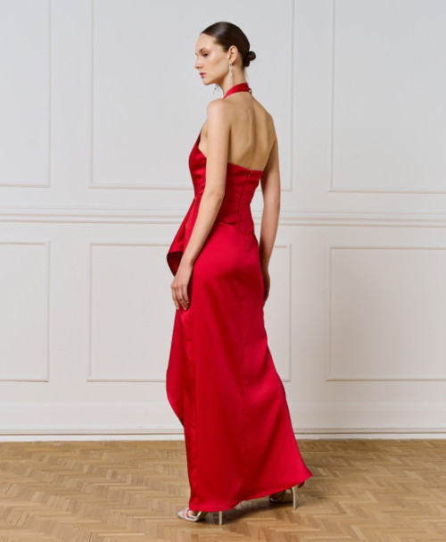 Feminine Sophisticated Lustrous Glamorous Floor length Flattering Woman's Midi Dress